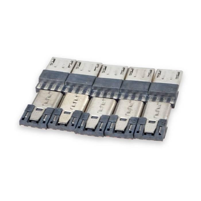 Micro Usb Male Port Connector 4 Pins Straight Jack Solder Replacement Adapter