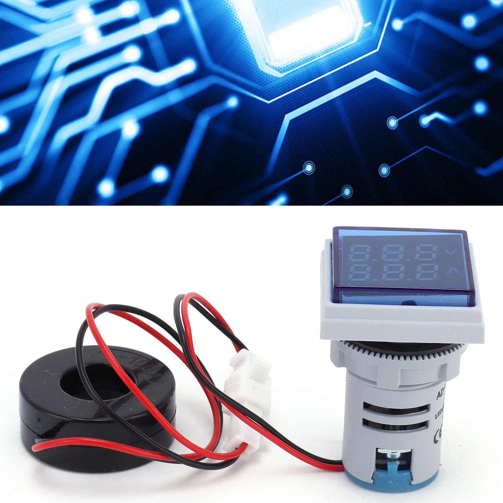 Multi Colour Square Panel Indicator Voltage Meter Current Meter With Indicator Signal Lamp Ad16-22fva