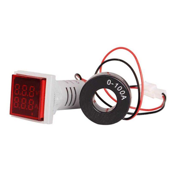 Multi Colour Square Panel Indicator Voltage Meter Current Meter With Indicator Signal Lamp Ad16-22fva