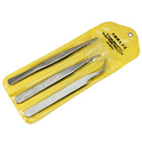 3 Pcs Stainless Steel Electronic Tweezers Set