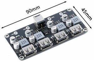 Mh-kc24 4-channel Dc-dc Buck Converter With Qc3.0 Fast Charging - 6-32v To 3v/5v/9v/12v/24v