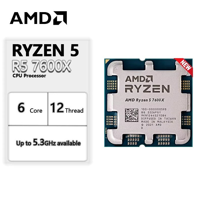 On Demand AMD Ryzen R5 7600X 6 cores and 12 threads Processor High-Performance AMD CPU for Gaming & Productivity