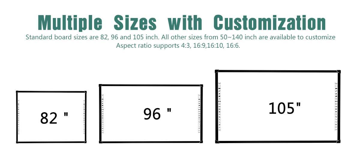 Optiview Interactive Whiteboard Touchable Display 82 Inch Size Working With Projector Opv-wb82