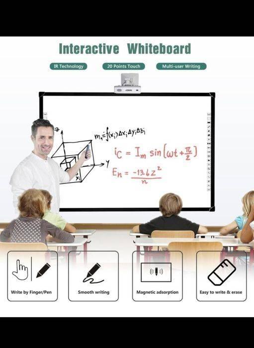 Optiview Interactive Whiteboard Touchable Display 82 Inch Size Working With Projector Opv-wb82