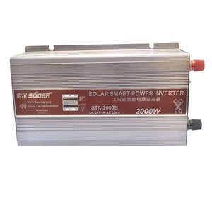 Original Suoer 24V 2000W Inverter STA-2000B 2022 Modified Sine Wave Solar Power USB 24V DC to 220VAC