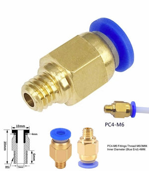 Pc4 M6 Coupler Straight Pneumatic Push In 3d Printer Hotend Connection