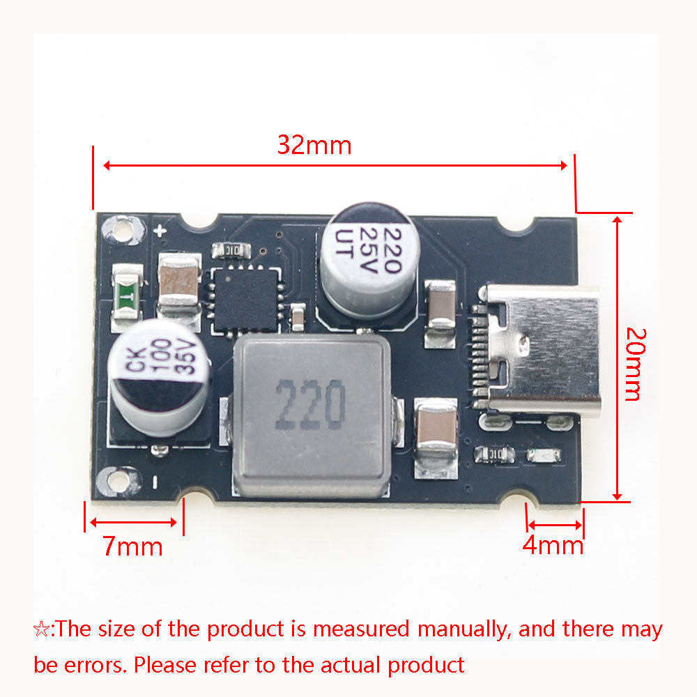 PD 65W Fast Charging Module Type C Interface Fast Charging Adapter Board DC8 to 32V Charging Protection