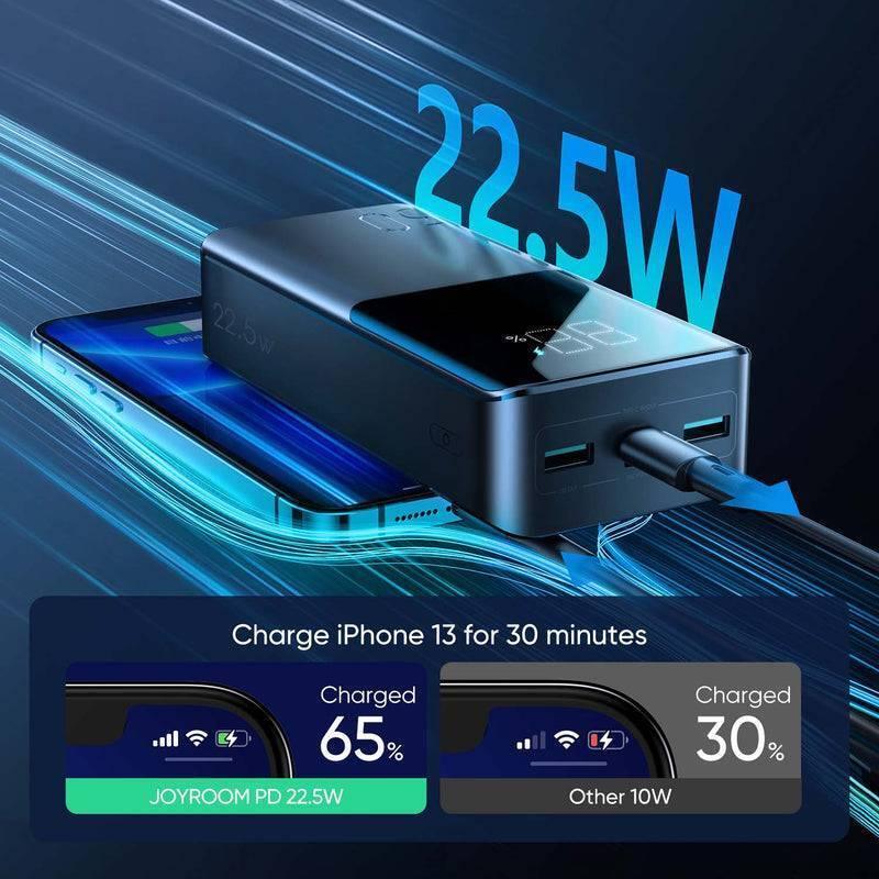 22.5w 30000mah Power Bank 2 Inputs + 3 Output Power Bank Led Display Pd 3.0 Qc 3.0