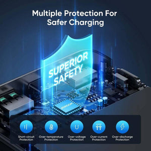 22.5w 30000mah Power Bank 2 Inputs + 3 Output Power Bank Led Display Pd 3.0 Qc 3.0