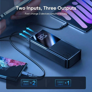 22.5w 30000mah Power Bank 2 Inputs + 3 Output Power Bank Led Display Pd 3.0 Qc 3.0