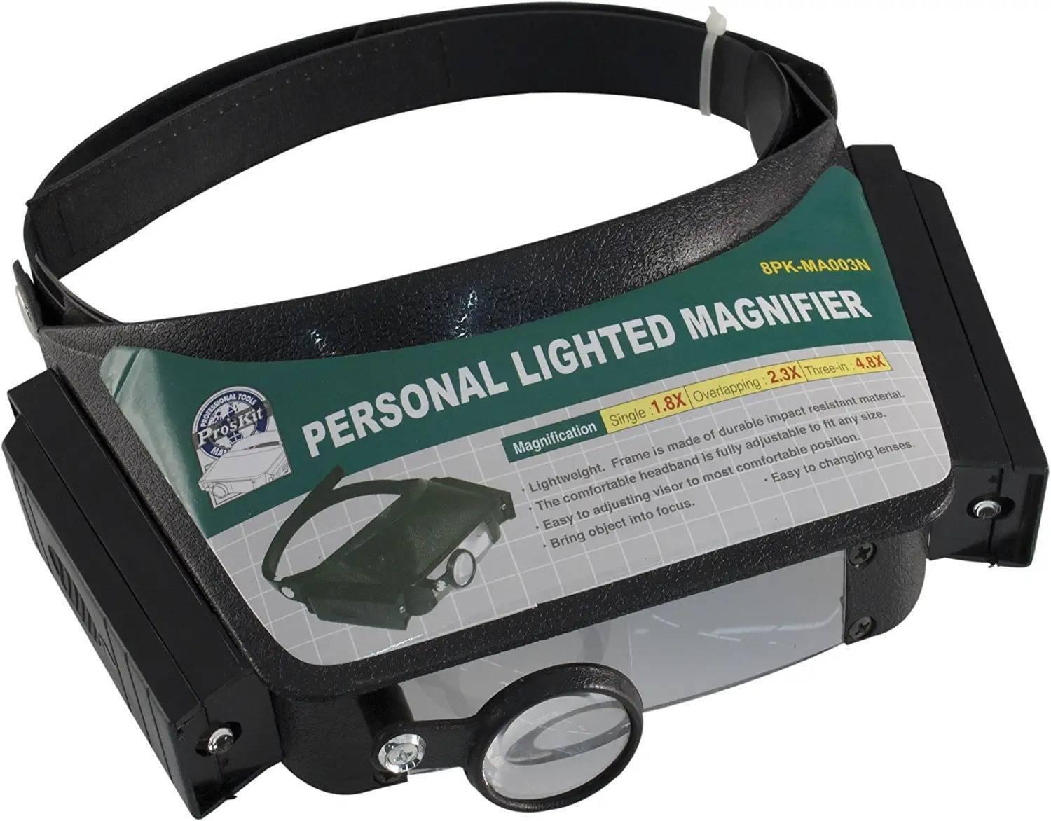 Personal Magnifier Comfortable Headband Light Weight 640mm Proskit 8pk-ma003n