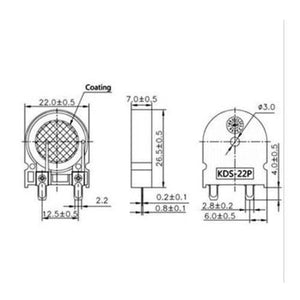 Kds-22p Piezo Buzzer u Shaped Audio Indicator 22mm x 7.0mm