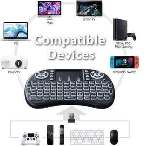 Portable Mini Wireless Keyboard Controller With Touchpad Mouse Combo And Backlight