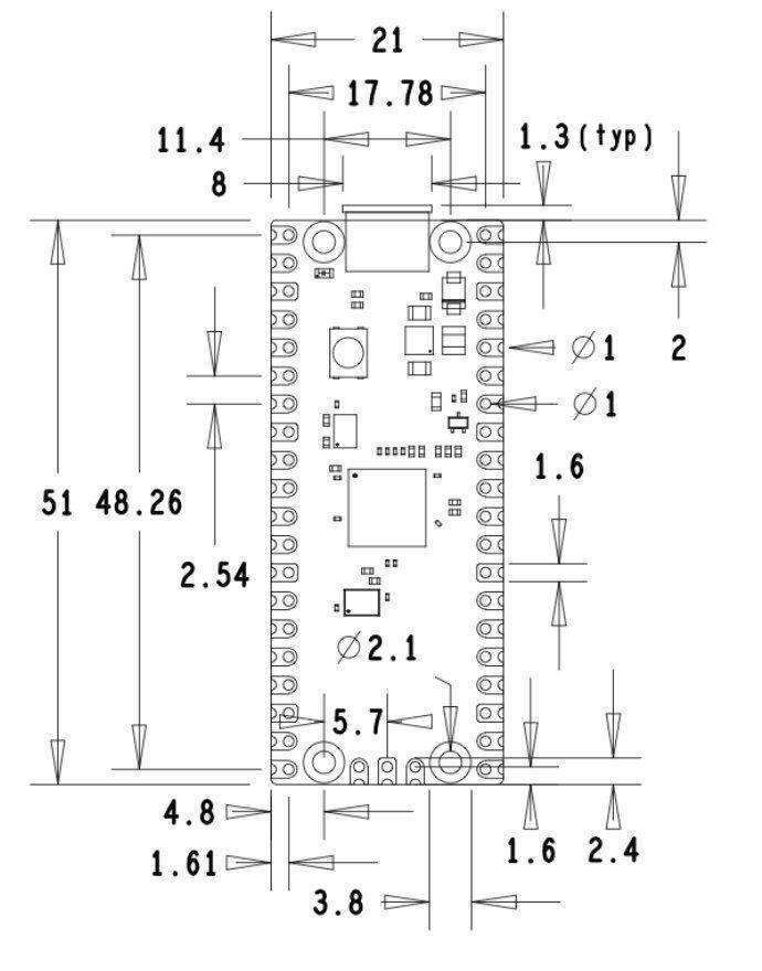 Pre Soldered Raspberry Pi Pico Rp2040 Microcontroller With Usb Cable