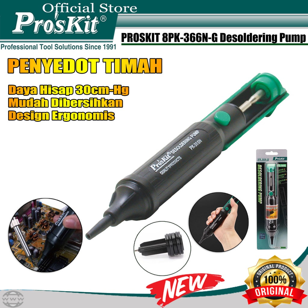 Pro’skit Proskit 8PK-366N-G Suction Tin Solder Suckers Desoldering Gun Soldering Iron Pen Hand Tools Desoldering Pump