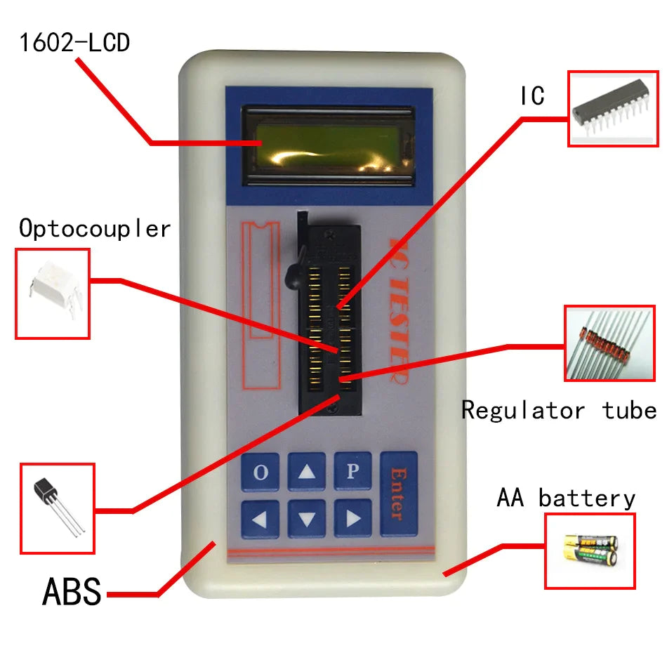 D2260 Professional Integrated Circuit Ic Tester Transistor Tester Online Maintenance Digital Led Transistor Ic Tester