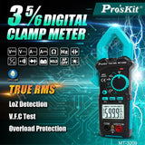 Proskit MT-3209 3-5/6 AC/DC Digital Clamp Meter, LED Lighting, LCD Digital Display, Sound and Light Buzzer, Electric Maintenance