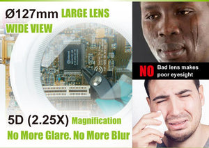 Proskit MA 1209 Clip-on 5D Magnifying Glass LED Light - Perfect for Tool Repair and Detailed Work
