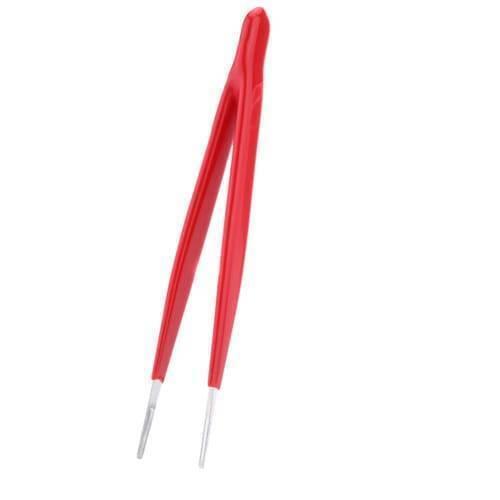Proskit 2pcs Tweezers Straight & Curved Tip 908t301 Stainless Steel Electrician Hand Tools