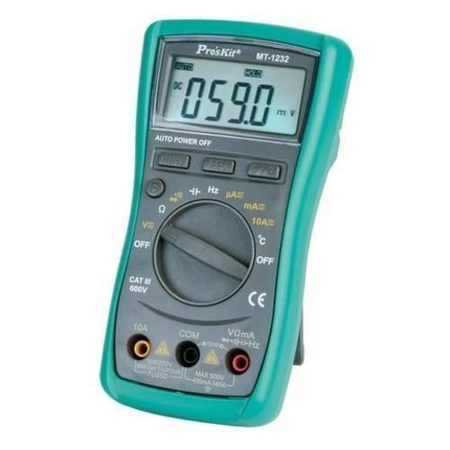 Proskit Autorange Digital Multimeter Mt 1232 For Ac Dc Voltage Current Resistance Temperature Measurement Tester