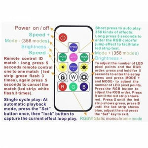 Rgb Led Pixel Strip Lights Wireless Remote Controller For Ws2811 Sk6812 Ws2812b 6803 1903