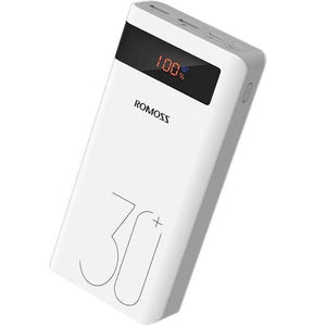 Romoss 30000mah 18w Type c Pd 3 Outputs 3 Inputs Fast Charging Portable Charger Battery Pack Sense 8p+ Plus