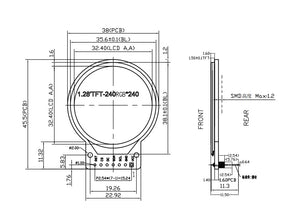 Round Watch 240×240 1.28-inch Display Module – GC9A01A