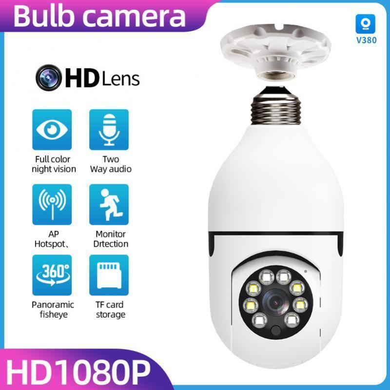 Camera V380 Pro E27 360 Degree Led Light 1080p Wireless Panoramic Home Security Bulb Lamp Ip Camera