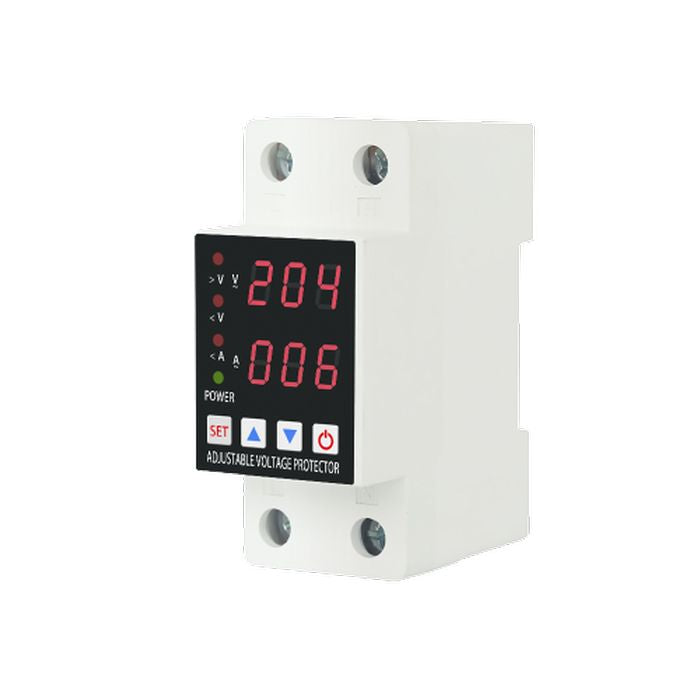Dual Display Adjustable Over Voltage Current And Under Voltage Protective Device Protector Relay 63a And 40 a 220v 230v