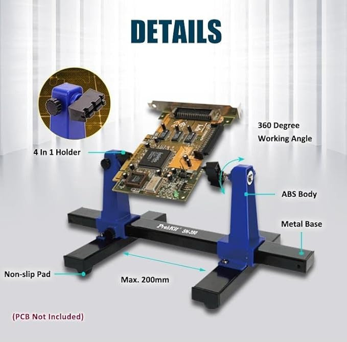 SN-390 Adjustable PCB Holder - 360° PCB Jig & Soldering Assembly Stand