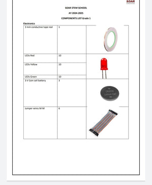 SOAR STEM School AY 2024-25 Component List Grade 1
