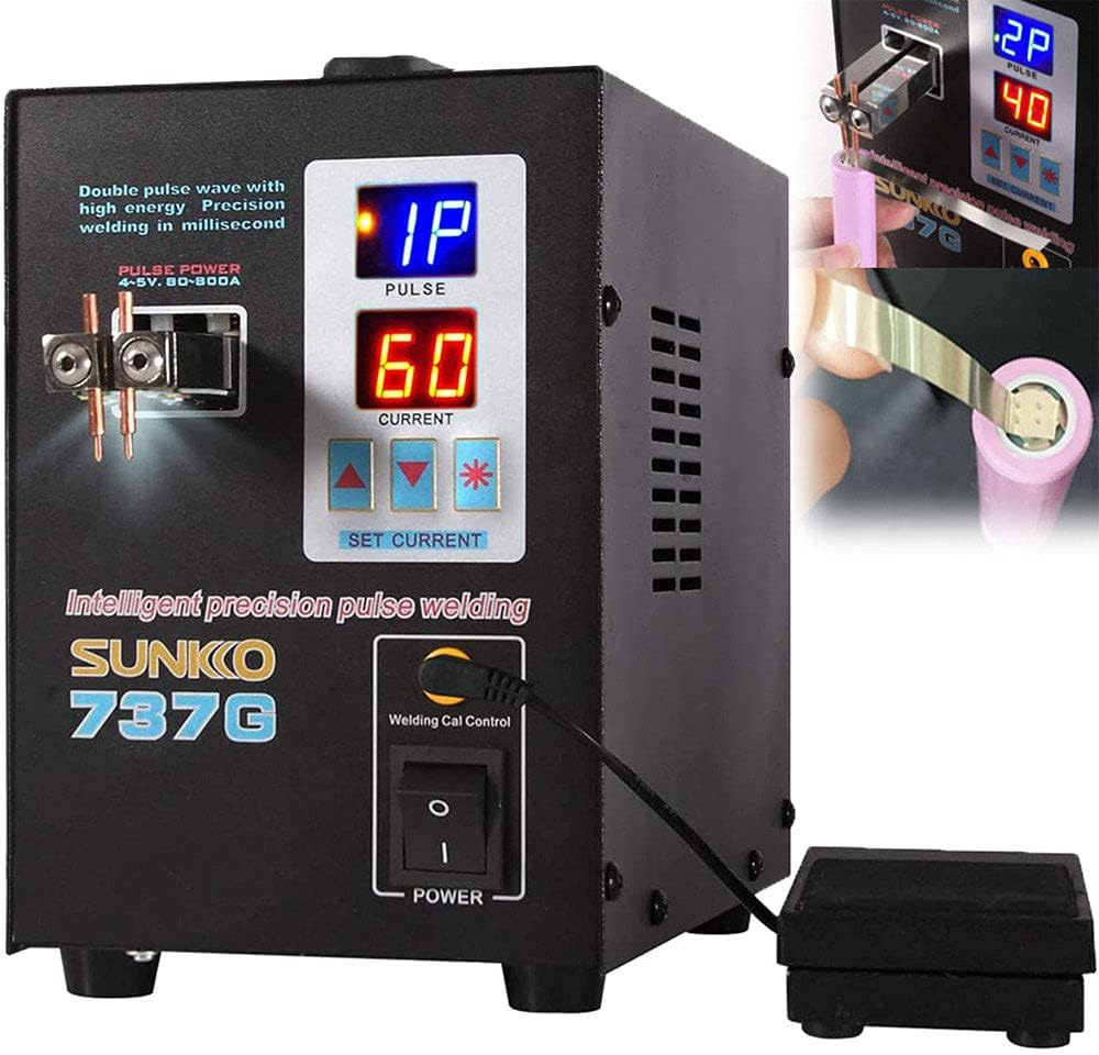 SUNKKO 737G Spot Welder Double Pulse Precision Welding Machine for 18650 Lithium Battery Welding 1.5KW Spot Welder