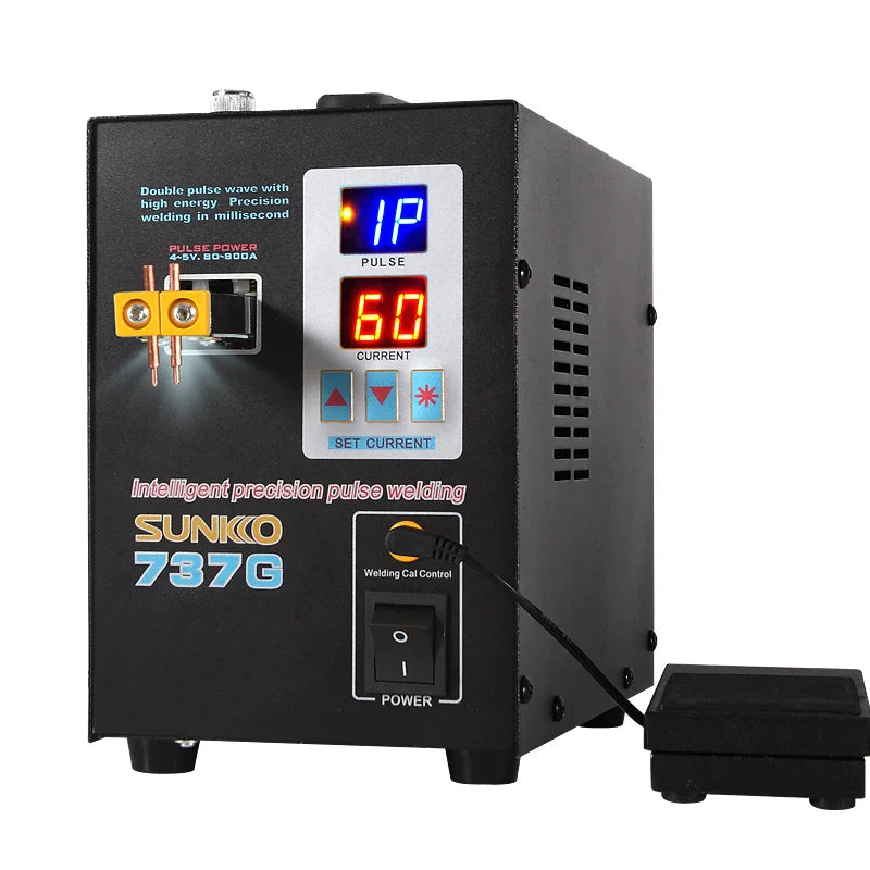 SUNKKO 737G Spot Welder Double Pulse Precision Welding Machine for 18650 Lithium Battery Welding 1.5KW Spot Welder