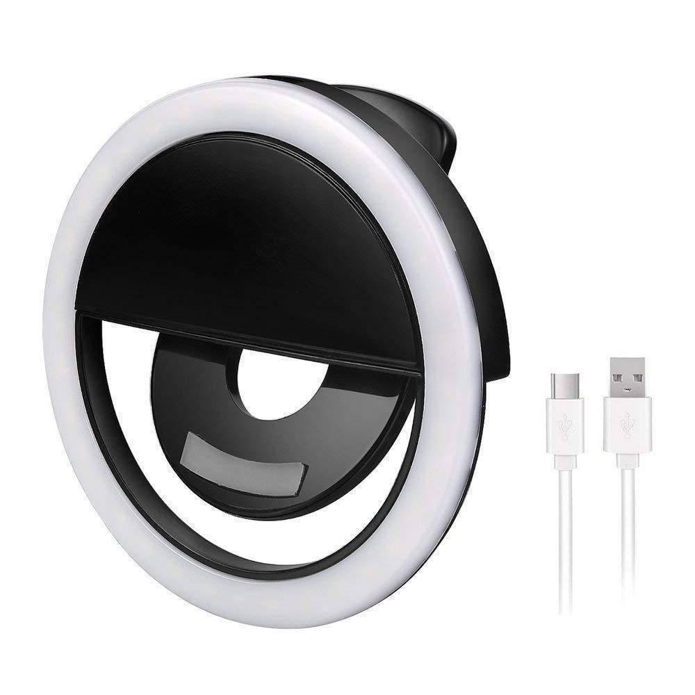 30 Led Selfie Ring Light Usb Rechargeable Clip On Cell Phone Camera Light
