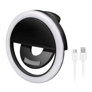 30 Led Selfie Ring Light Usb Rechargeable Clip On Cell Phone Camera Light