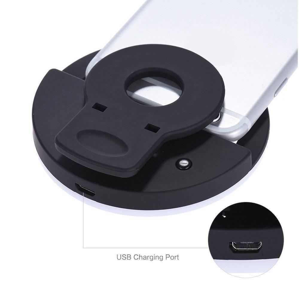 30 Led Selfie Ring Light Usb Rechargeable Clip On Cell Phone Camera Light