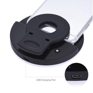 30 Led Selfie Ring Light Usb Rechargeable Clip On Cell Phone Camera Light