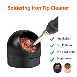 Soldering Iron Tip Cleaner Welding Head Cleaning Steel Wire Brush With Stand Holder For Bga Soldering Station
