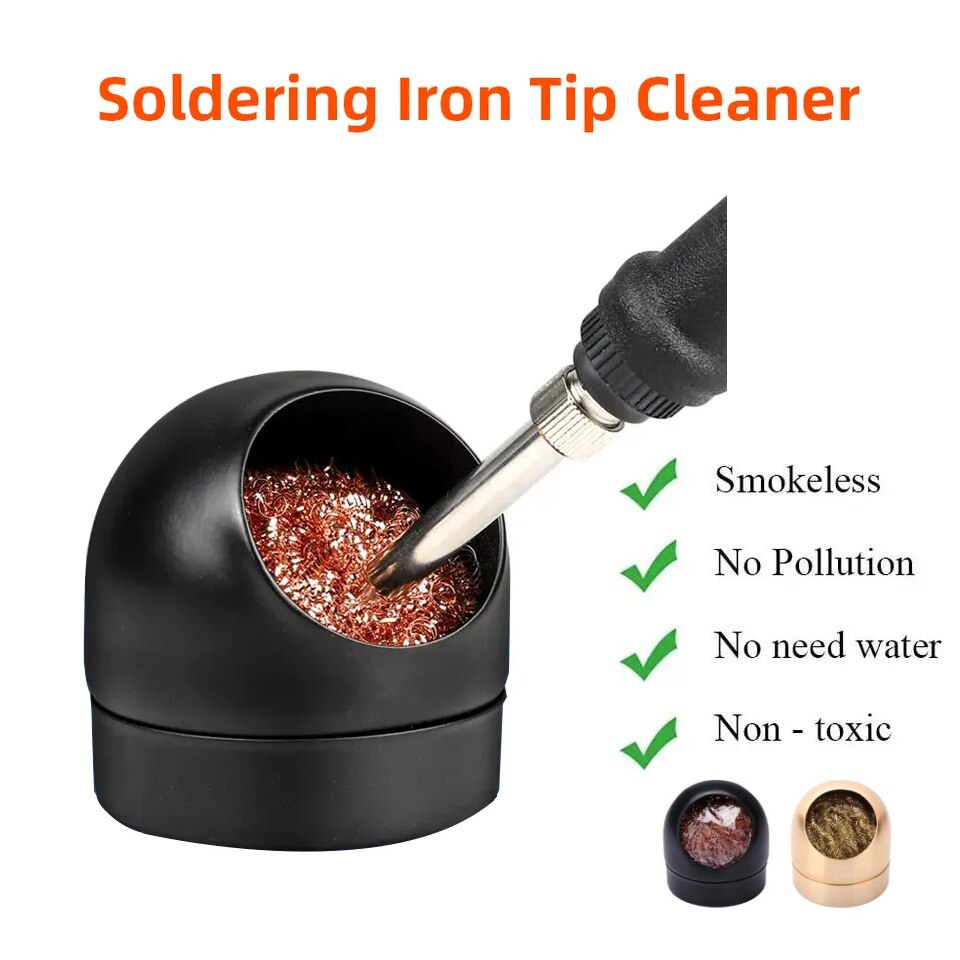Soldering Iron Tip Cleaner Welding Head Cleaning Steel Wire Brush With Stand Holder For Bga Soldering Station