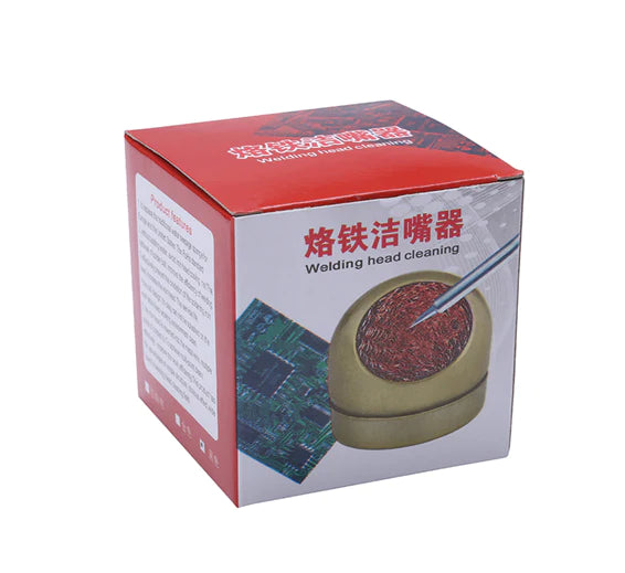 Soldering Iron Tip Cleaner Welding Head Cleaning Steel Wire Brush With Stand Holder For Bga Soldering Station