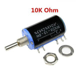 WXD3-13-2W-10k Ohm 2W 4mm Shaft Multi Turn Rotary Wire Wound Potentiometer