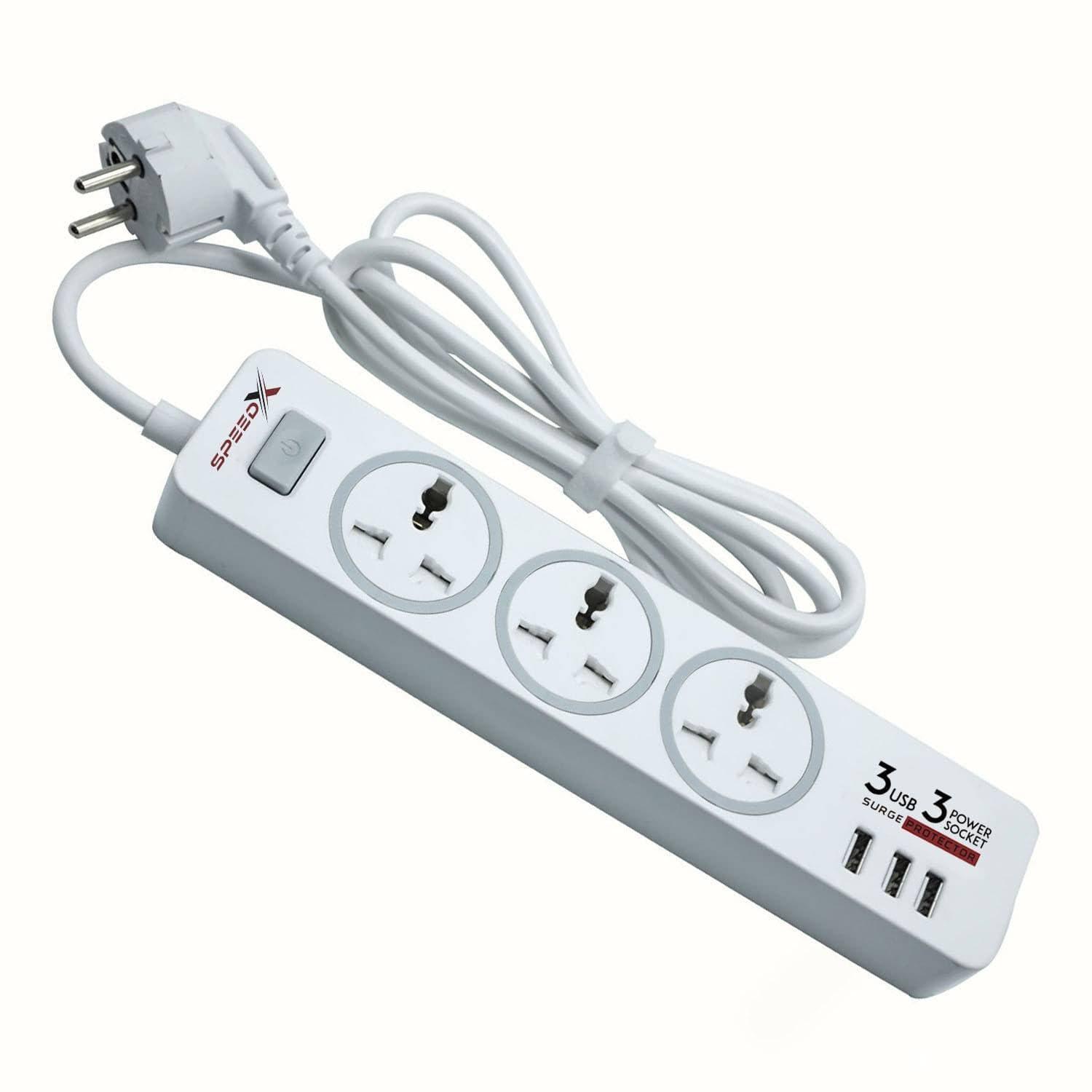 Speed X303pu Premium Portable Power Strip 3socket 3usb Port