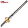 T8 300mmx8mm Screw Threaded Rod With Brass Nut