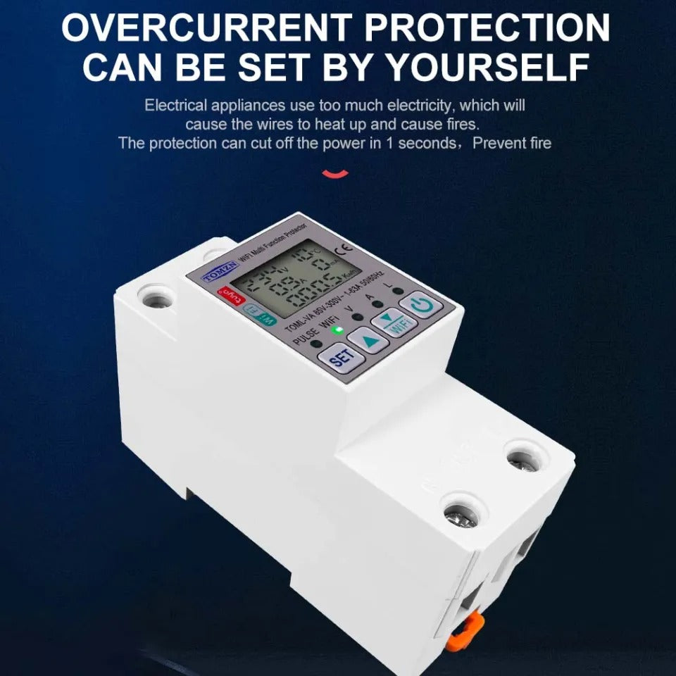 Tomzn Toml-va 63 Wifi Breaker Meter Switch Voltage Protector Timer Tuya Smart Life Measure v a Kw Kwh Leak Electric Leakage Electric Suction