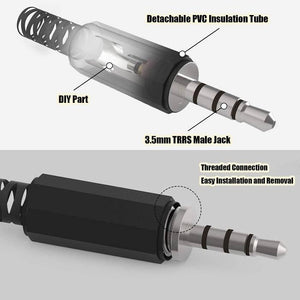 Trrs Male Plug 4 Pole 1/8’ 3.5mm Solder Type Diy Audio Cable Connector For Headphones Headset