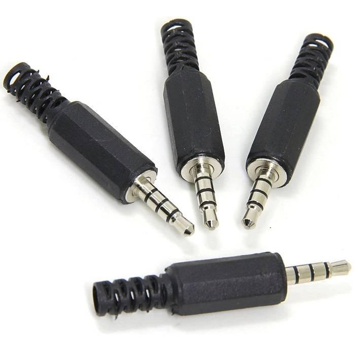 Trrs Male Plug 4 Pole 1/8’ 3.5mm Solder Type Diy Audio Cable Connector For Headphones Headset