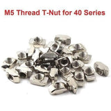 40xm5 T Slot Nut M5 Thread For 40 Series European Aluminium Profile Nickle Plated Hammer Head Type T Nut