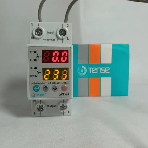 Tense 63A 220V Home Protection Protector Adjustable Device for Voltage and Current