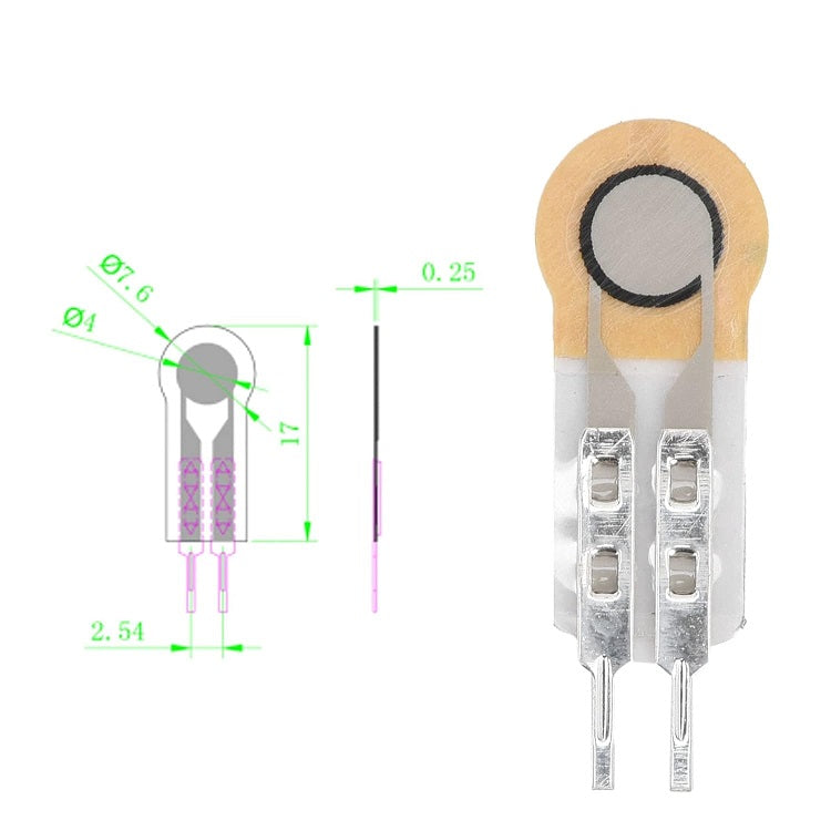 Thin Film Pressure Sensor Force Sensitive Sensing Resistor FSR High Precise 10g to 5Kg RP-C7.6-ST-GCS