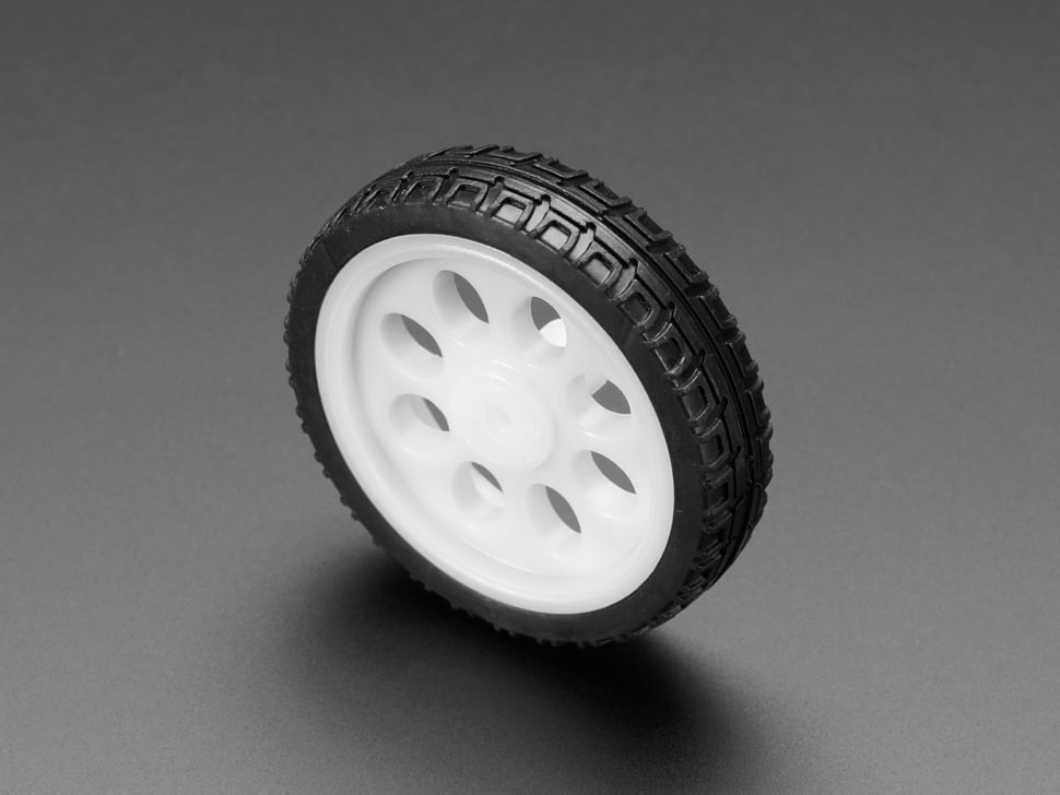 Thin White Wheel for TT DC Gear Motors - 65mm Diameter